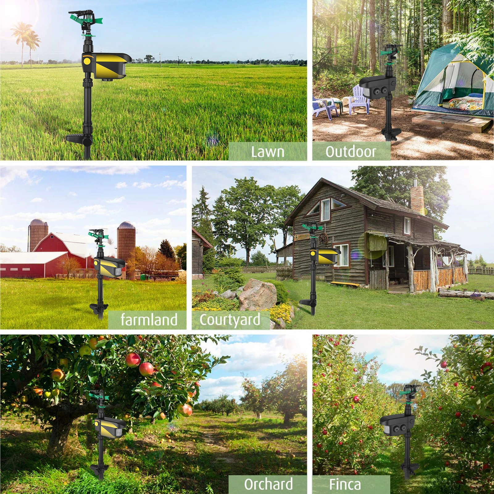 

Solar Power Motion-Activated Sprinkler Animal Repeller with 3 Time Modes Adjustable Spray Angle & Sprinkle Distance