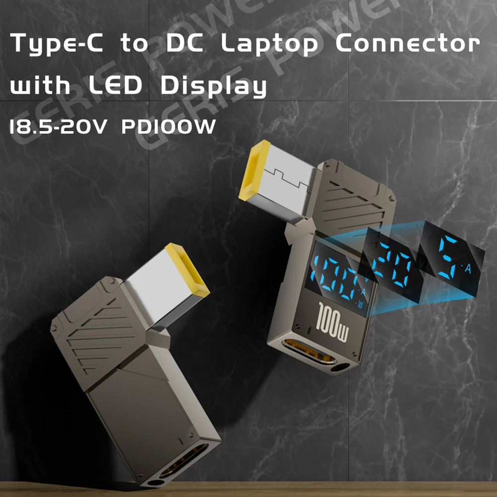 ​ PD100W Type-C-DC 플러그 변환기 USB C-노트북 충전 어댑터 Lenovo Asus HP Dell Samsung 용 전원 충전기 커넥터 팁
