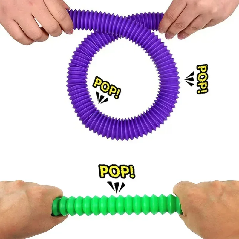 Brinquedos Sensoriais Fidget para Stress e Ansiedade, Uma fatia grandes tubos Pop, Crianças e Adultos Brinquedos de Aprendizagem, Toddlers Stretch Tube