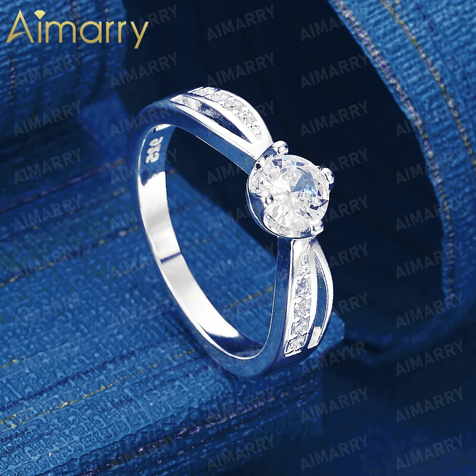 925 Sterling Silver 7-10# Classic Four Claw AAA Zircon Ring for Women's Parties and Banquets High-quality and Fashion Jewelry