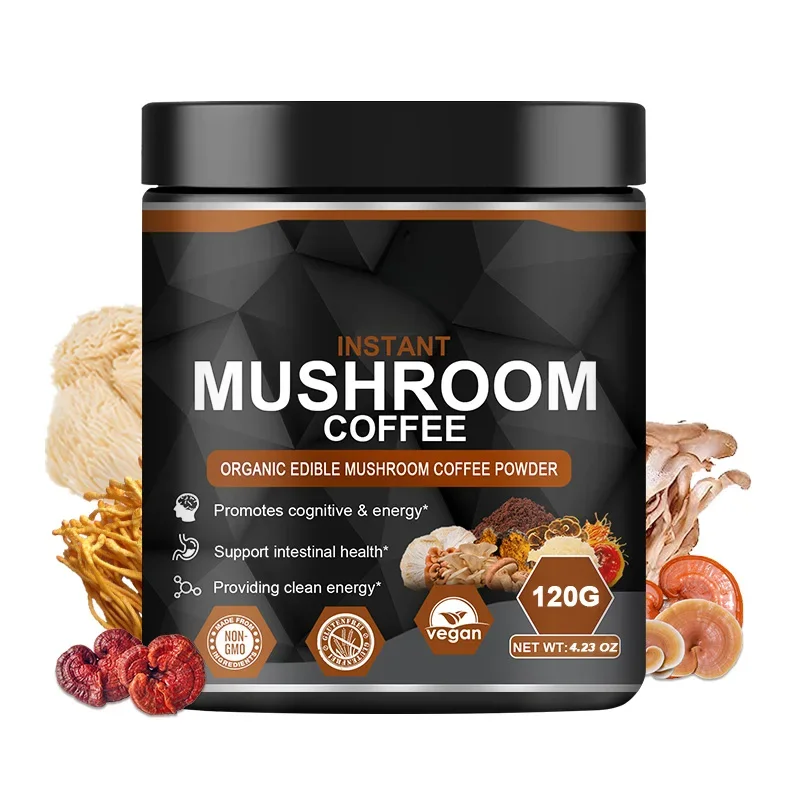 Mushroom Coffee Supplement Ganoderma Lucidum Cordyceps Sinensis Energy,Mental Clarity And Concentration Support-Brain Booster