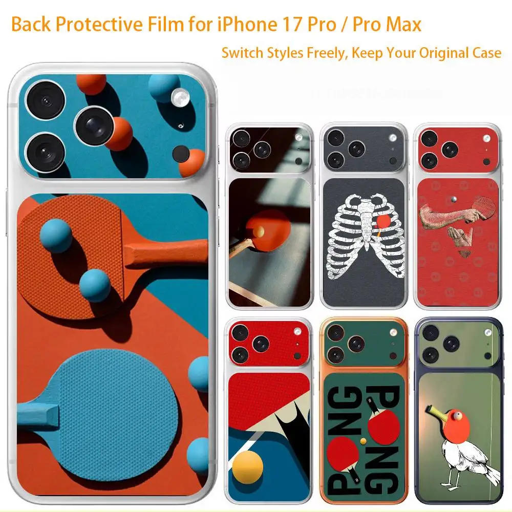 

Sport Ping Pong 3D Full Body Skin Decal for iPhone 17/Pro/Pro Max Color Rear Protective Sticker