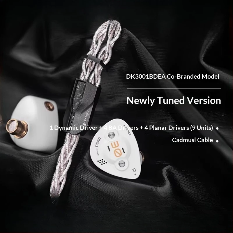 DUNU DK3001BD 1DD+4BA+4Micro Planar Drivers In Ear Monitor Earphone HiFi Wired Hybrid Earphones MMCX with Q-Lock 3.5+4.4 Plugs
