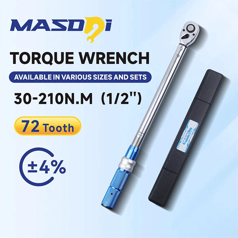 

1/2" 30-210 N.m Torque Wrench High Precision Adjustable Torque Car Automotive Maintenance Tools