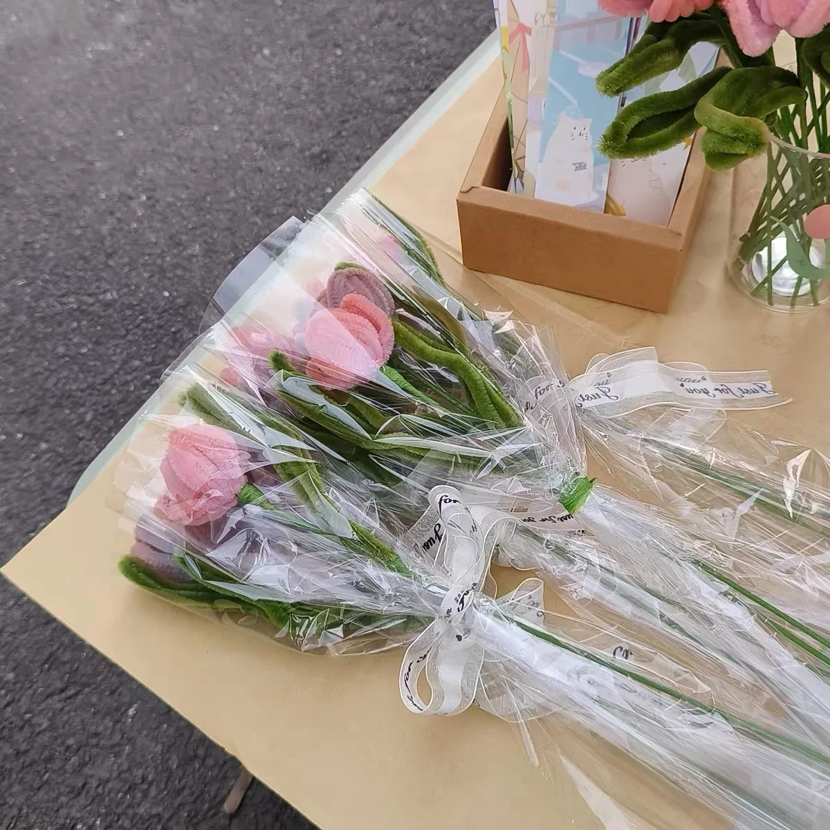 Florist's  Flower Material Bouquet Base Water Dust Packaging Paper Floral Art Pure Transparent Plastic Glass Paper Flowe...