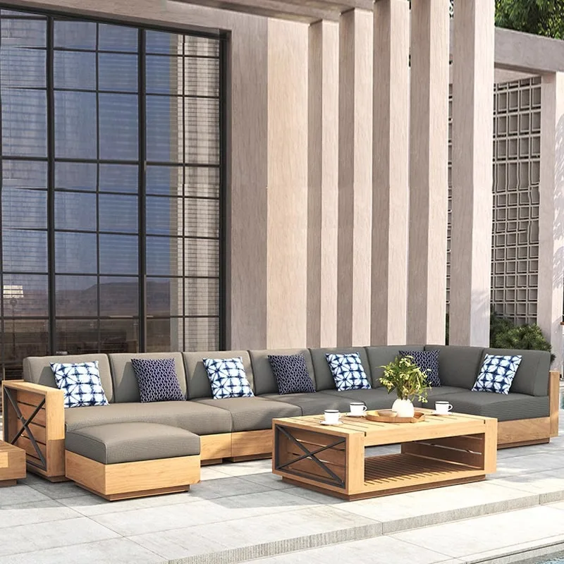 

Открытый двор, диван для отдыха, открытый балкон, отель, проживание в семье, скандинавский современный дизайн, комплект мебели из цельного дерева