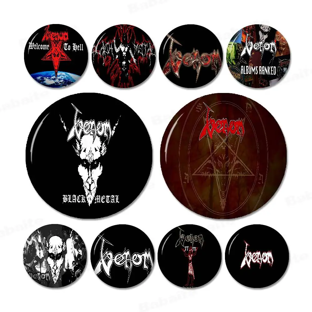 V-Venoms B-banda de Metal negra, alfileres creativos de hojalata con botones suaves, broche con icono de Animal, insignia para mochila, accesorios