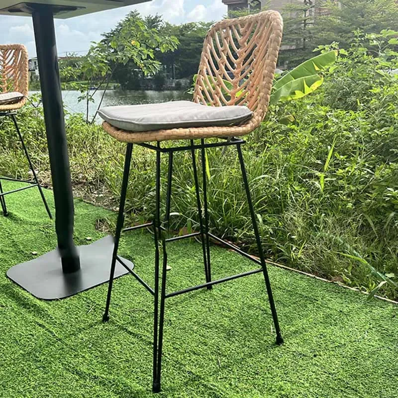 

Rattan Nordic Designer Minimalist Office High Bar Chair Barber Outdoor Salon Computer Chair Soft Sillas Outdoor Furniture