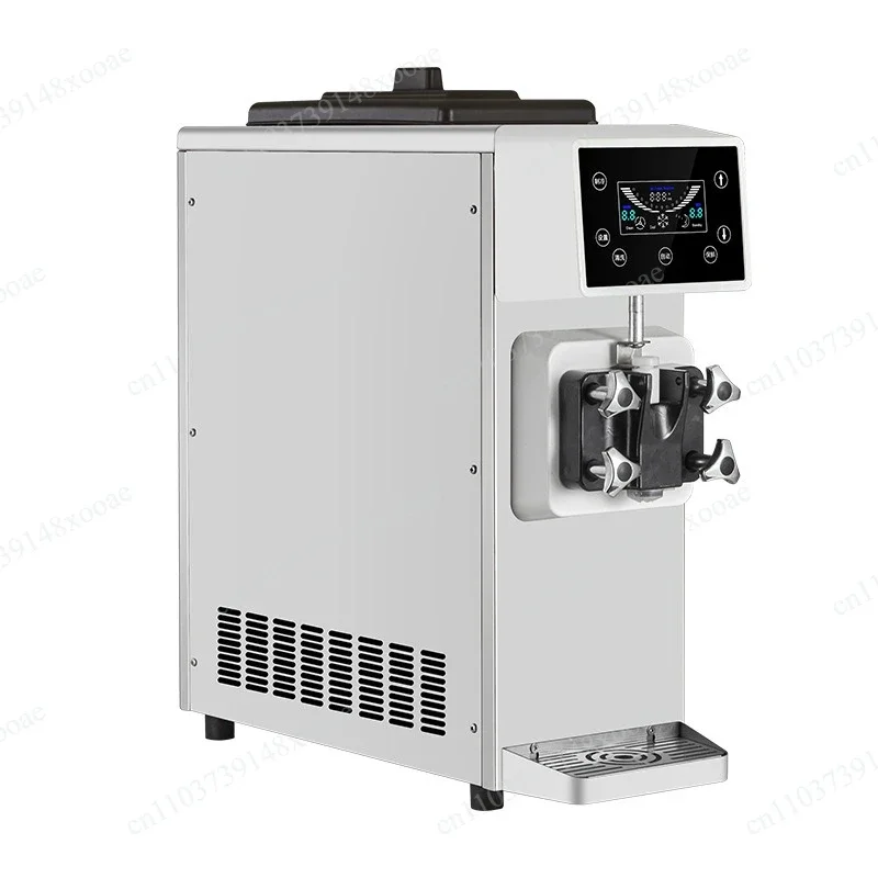 Desktop Automatic Soft Ice Cream Machine, Small Commercial Sundae Maker for Cafes, Snack Bars & Home Use