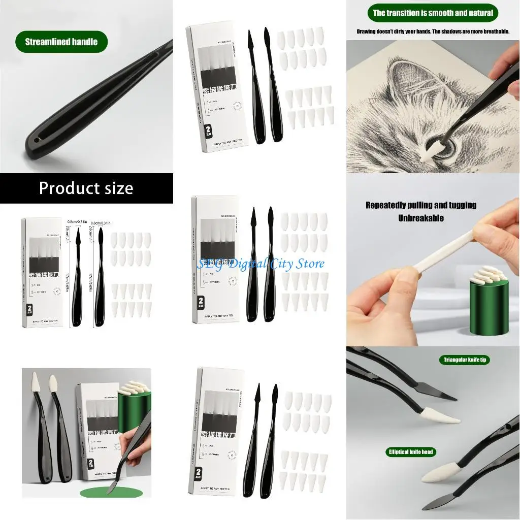 

U75B Blending Tool Drawing Tool Accessories Sponge Tips For Smooth Shading Effects