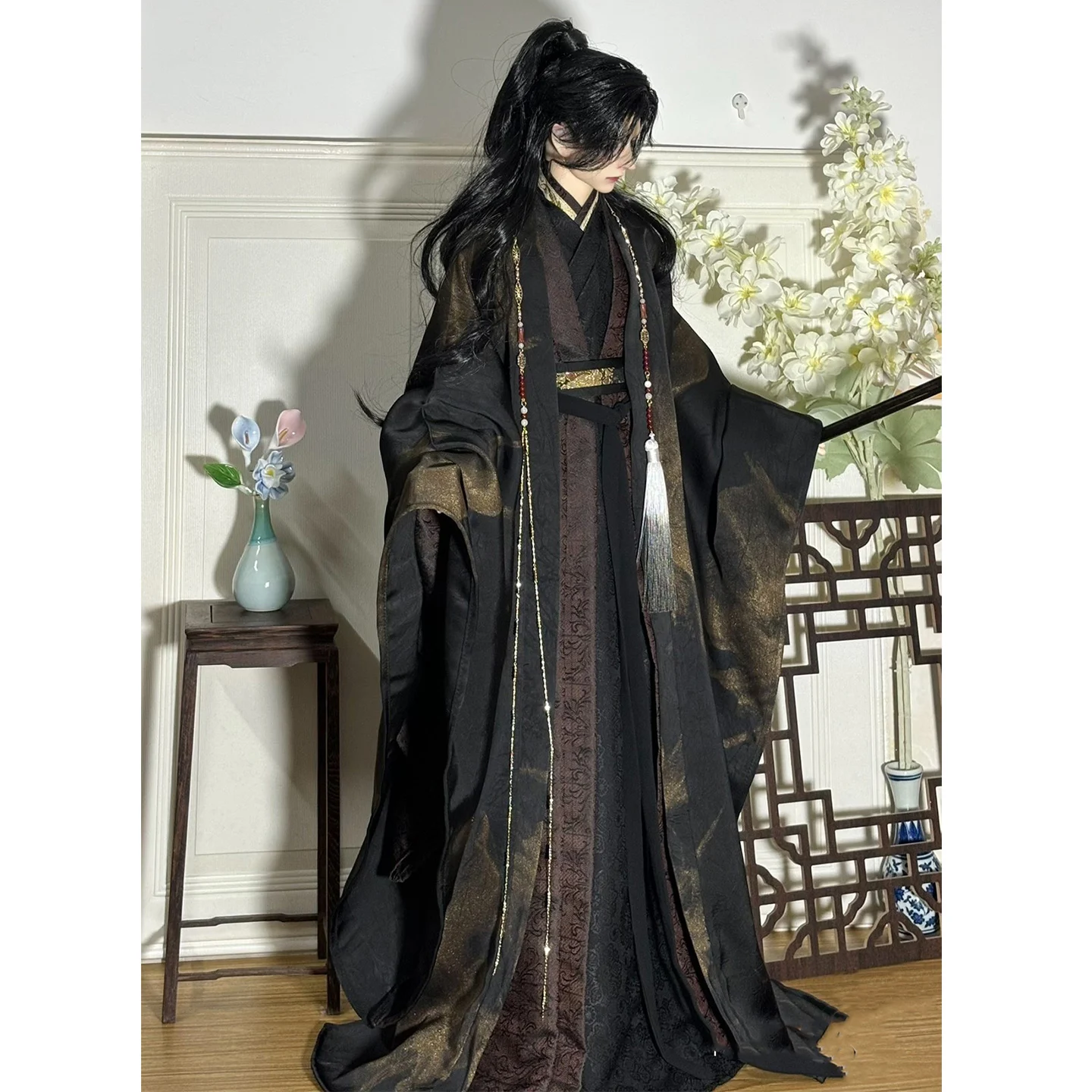 

1/3 BJD Hanfu Ancient Costume Robe Warrior Outfit For SSDF Longhun73 ID75 Uncle Doll Clothes Accessories A2185