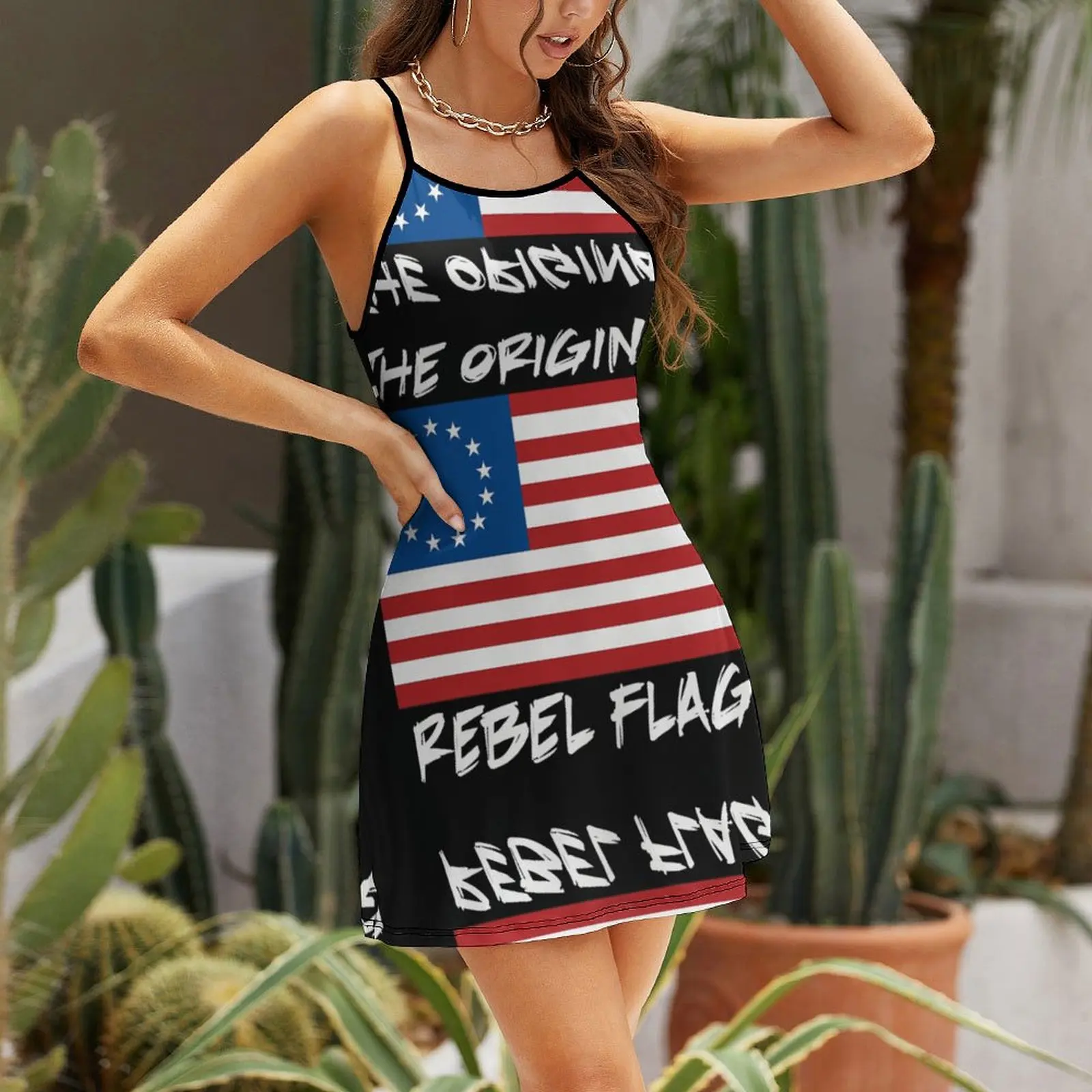 Original Rebel Flag 1776 Betsy Ross Colonial Flag  Women's Sling Dress Funny Novelty Dresses Unique Sexy Woman's Clothing  Parti