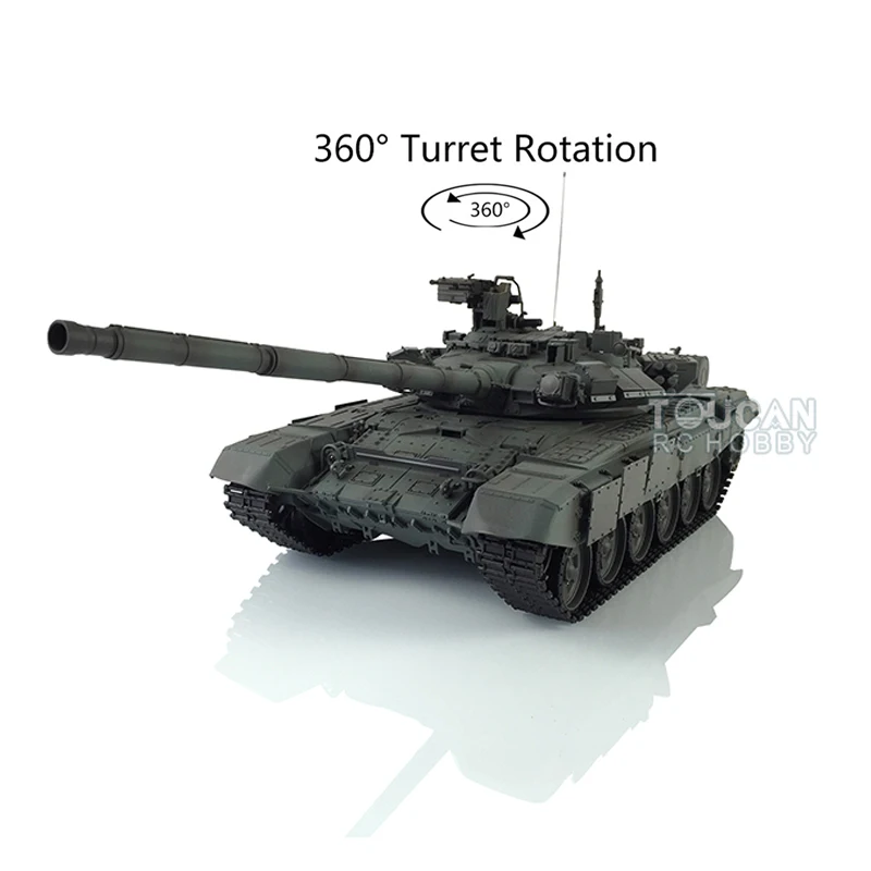 HENG LONG 1/16 Green Russia T90 RTR 7.0 Upgraded RC Tank 3938 W/ 360° Turret RC Panzer Boys for Toys TH17879-SMT4