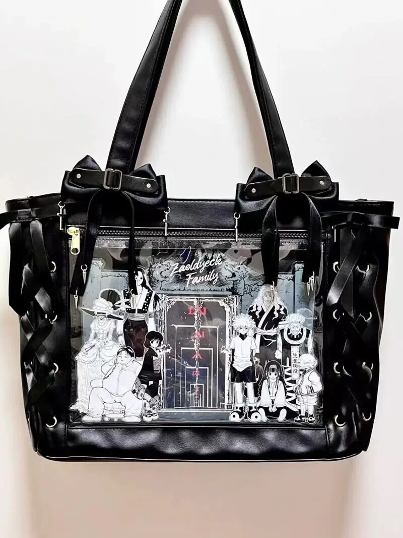 Neue Japanische Süße Schleifen-Ita-Tasche, Lolita-Mädchen Transparente Handtaschen, Modische Große Kapazität Tragetasche, Ästhetische Schultertaschen – Detail 1