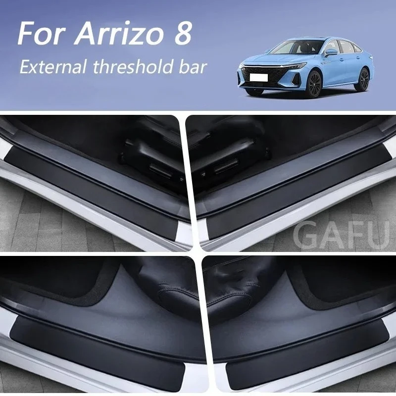 

For Chery Arrizo 8 2023 2024 2025 Car Door Sill Plate Threshold Bar Leather Trunk Outer Guard Plate Car Modification Accessories
