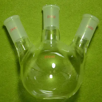 

500ML,3 Neck,24/40,Flat Bottom Flask,Three Neck,lab Flask 24/40