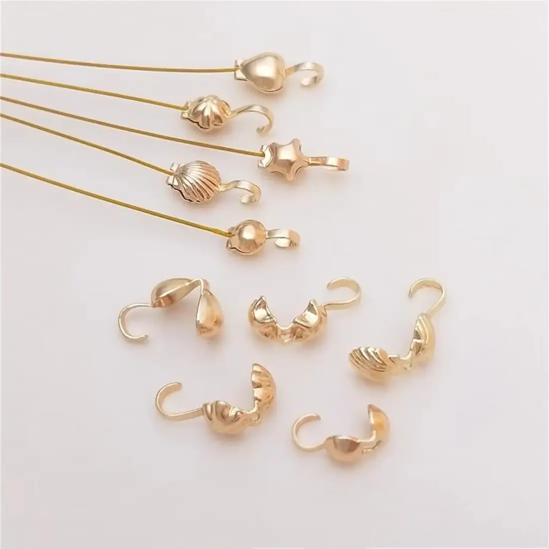 

Shell Bag Buckle 14K Gold Flower Five Pointed Star Heart-shaped Hook Buckle Closure Buckle DIY Material Jewelry Accessories C039