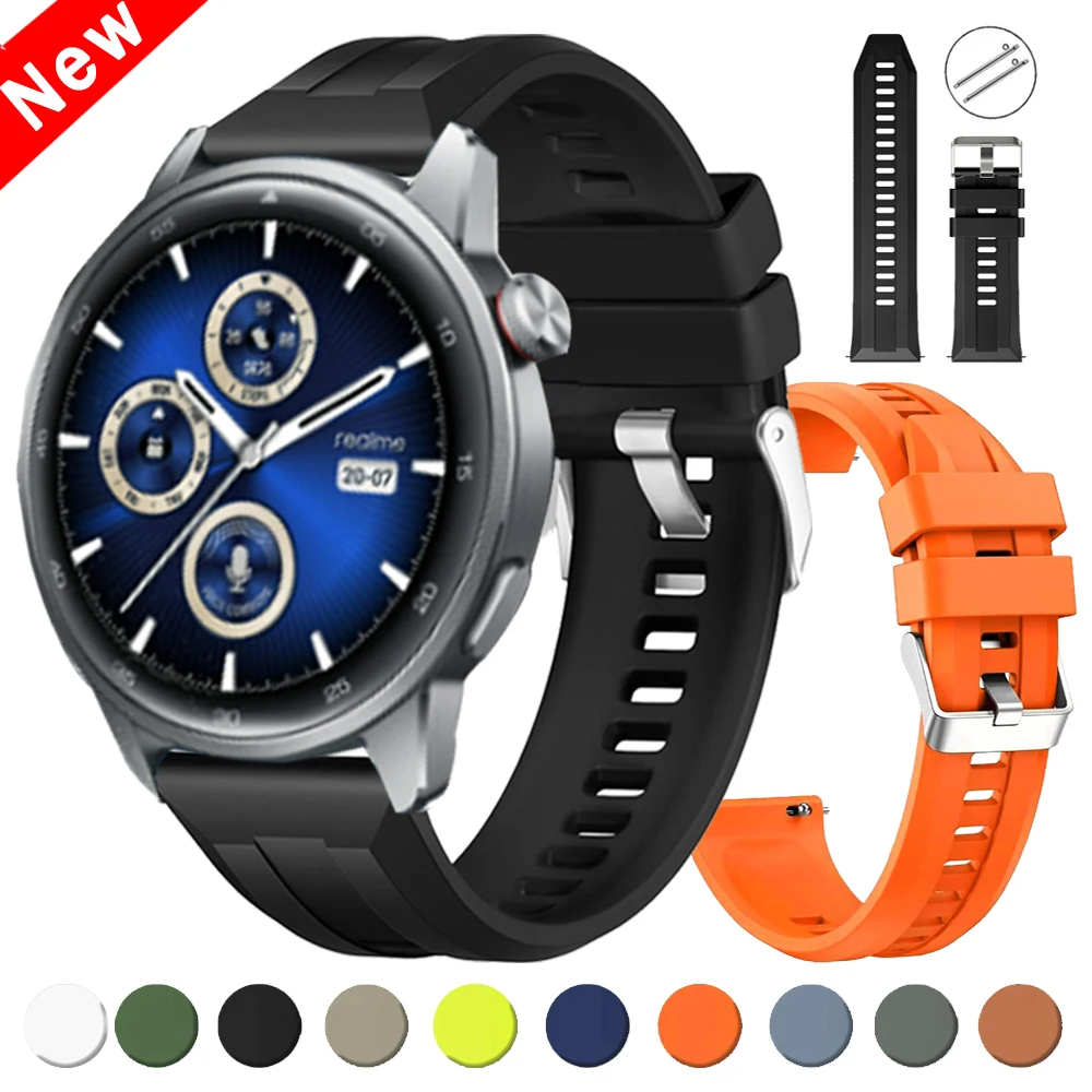 Bracelet de sport souple pour montre Realme S2 3 2 S Pro, 22mm, en Silicone, pour SUUNTO RUN RACE2 S, remplacement Correa