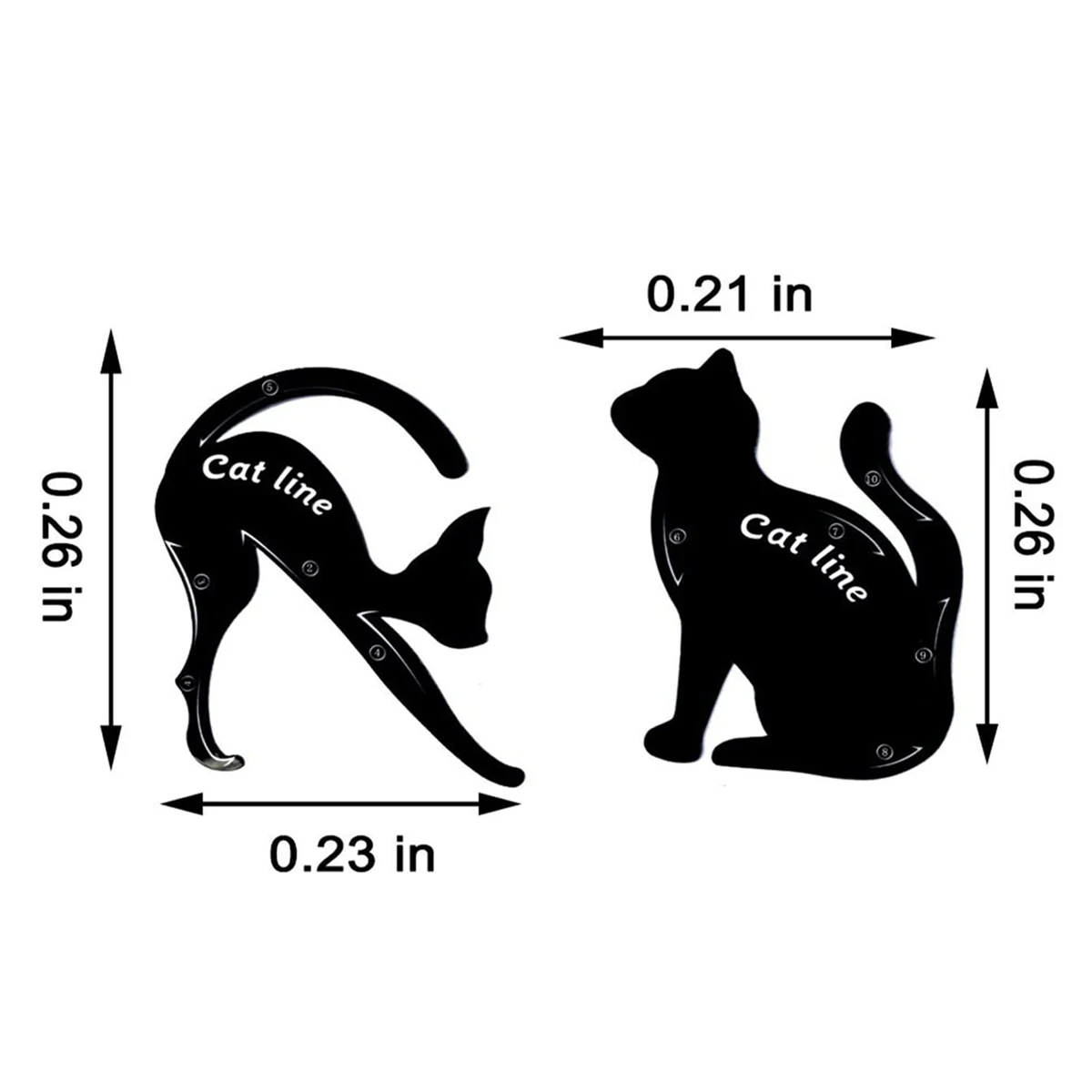 Carte eye-liner chat, outil de maquillage pour novice, modèle de maquillage multifonctionnel pour les yeux, modèle d'assistance, 2 pièces