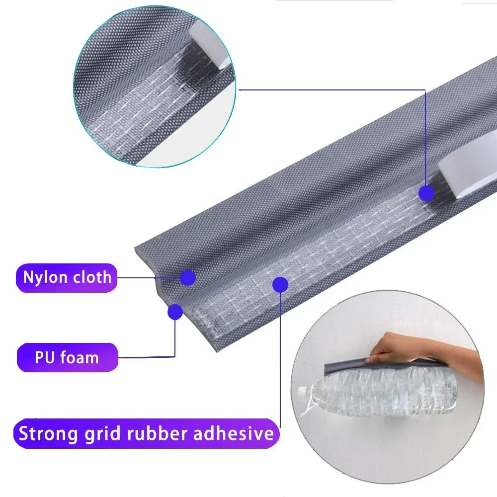 2M/Roll Sliding Window Seal Strip White Gray Self-Adhesive Cuttable Soundproofing Windproof Foam Door Gap Weather Stripping image 3