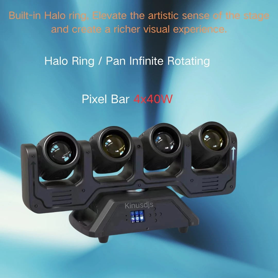 

New stage lights: 4pcs 40W colorful rotating beams, LED moving head lights, bar KTV, dance hall, nightclub atmosphere rendering