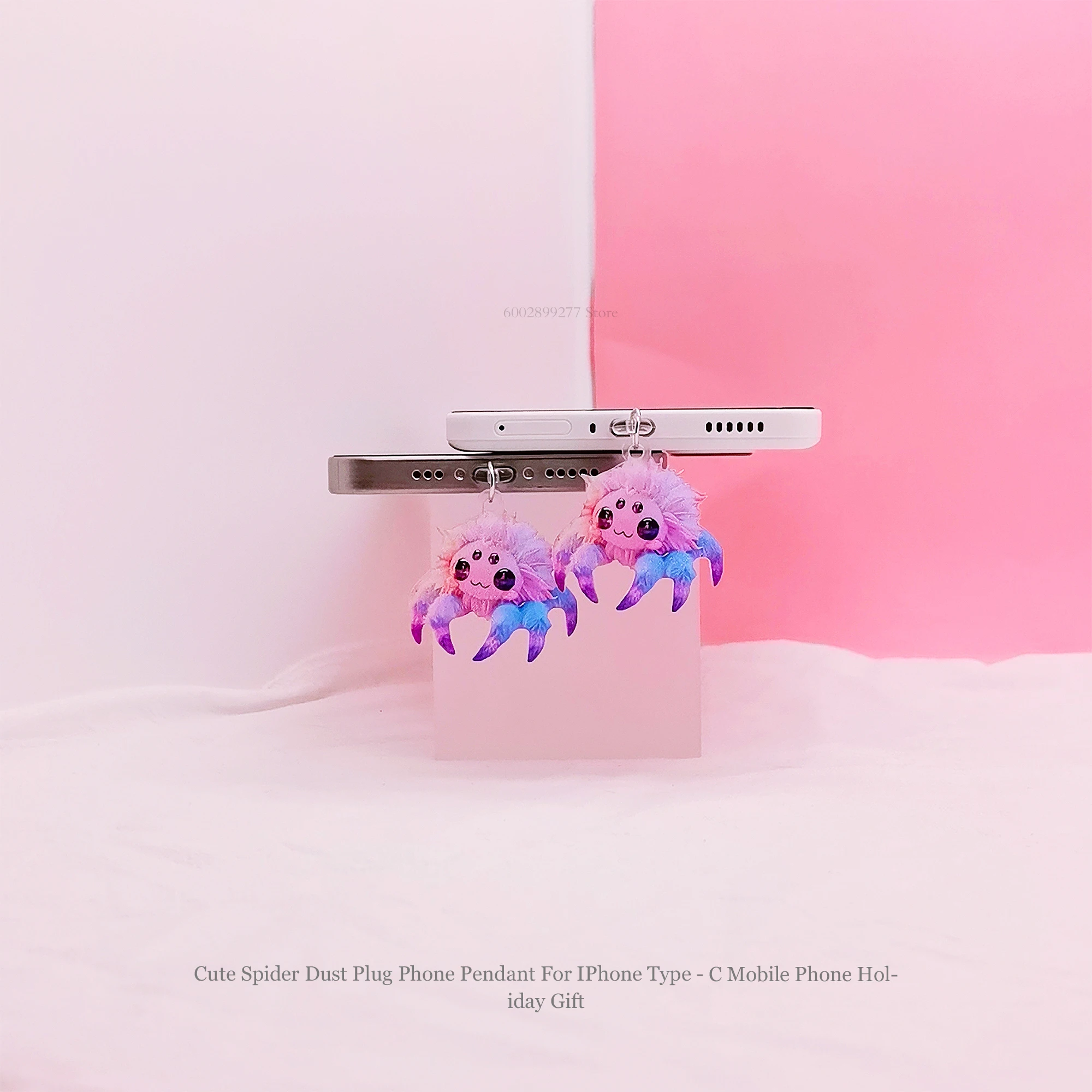 

Cute 2D Spider Dust Plug Mobile Phone Accessory Suitable for IPhone Type-C Mobile Phone Holiday Gift Creative Ornament