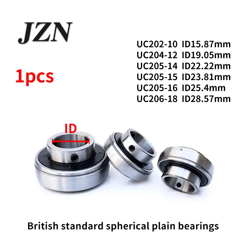 Rolamentos lisos esféricos padrão britânico UC202-10 UC204-12 UC205-14 UC205-15 UC205-16 UC206-18