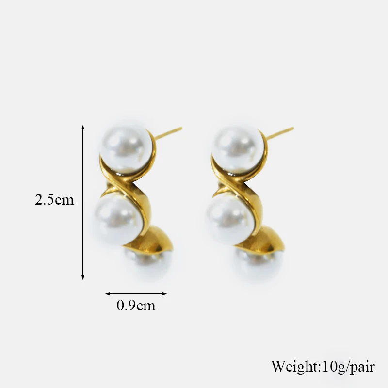 GANEMLY 316L Stainless Steel Creative Peanut Pearls Earrings For Women Girl Fashion Ear Dangle Waterproof Jewelry Gift Bijoux