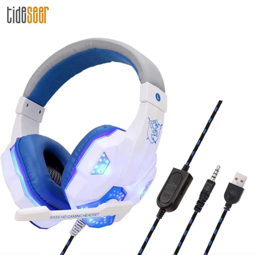 20pcs Gamer Wired Headphones with Microphone Gaming Headset for PS4 Xbox PC Computer Mobile Phone Laptop Bass Stereo Earphone