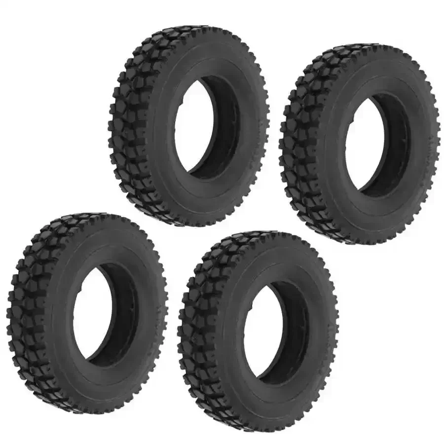 4 Uds neumáticos de goma neumáticos de rueda con esponja para 1:14 Tamiya Tractor RC coche camión