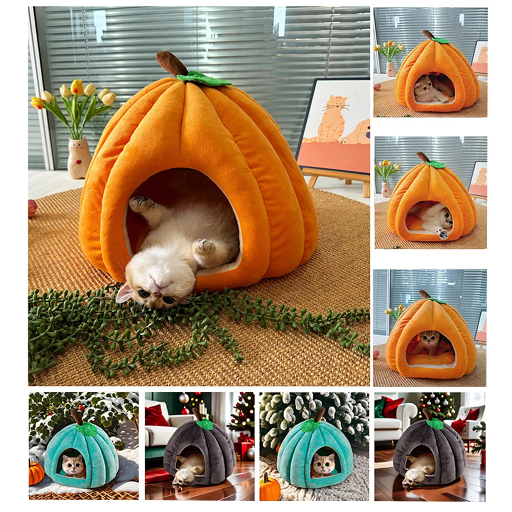 Halloween Small Cat Bed For Indoor Cats Warm Winter Cat Sleeping House Waterproof Portable Portable Dog House For Indoor Outdoor - view 2