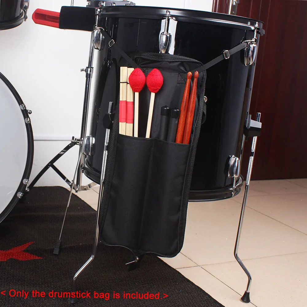 Drum Stick Bag Case Water-resistant Portable Storage 600D Stick Bag Carrying Strap Drumsticks Percussion Instruments Accessories