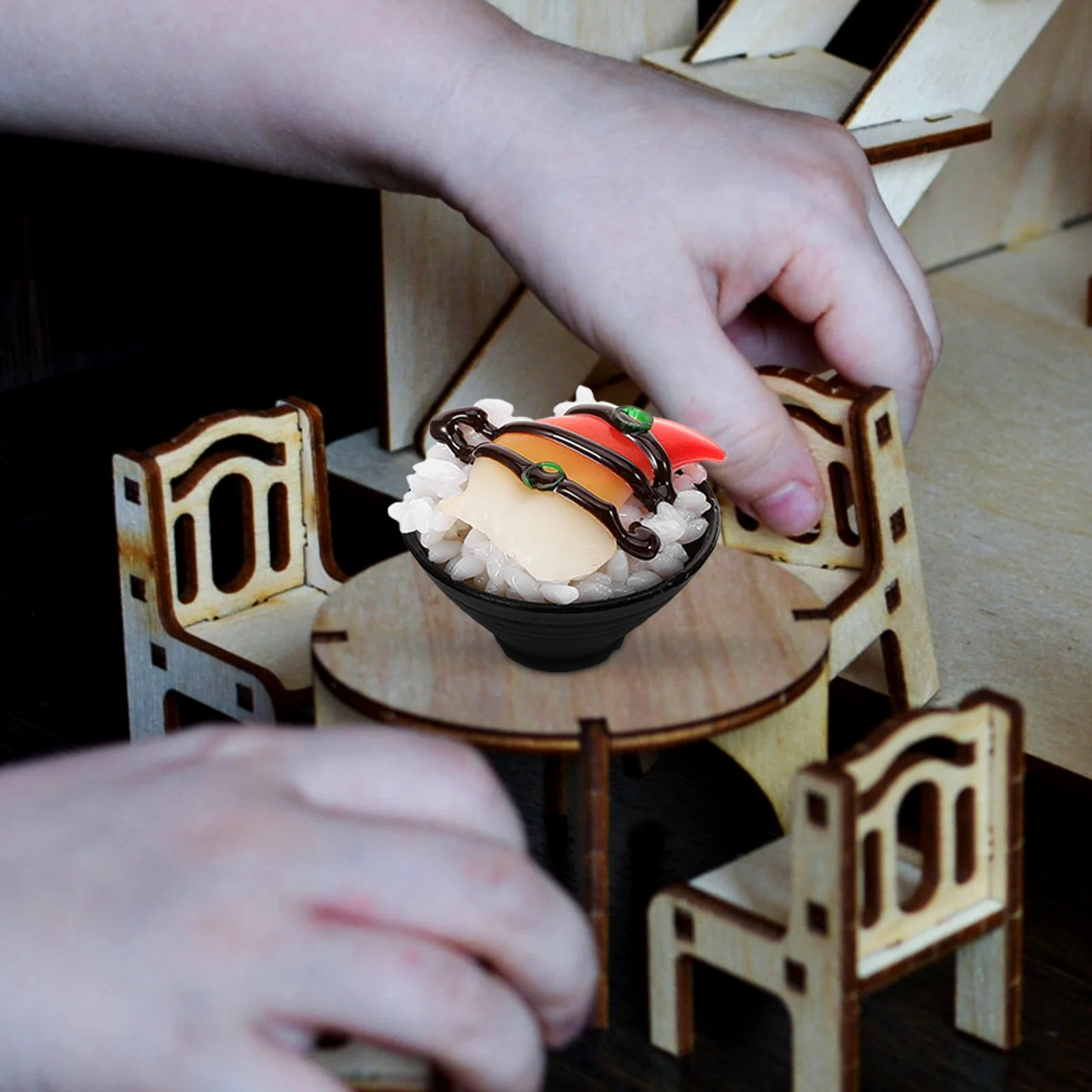 

3Pcs Artificial Sushi Rice Miniature Sushi Simulation Food Decorative Props for Photography Party Display Realistic Fake Food