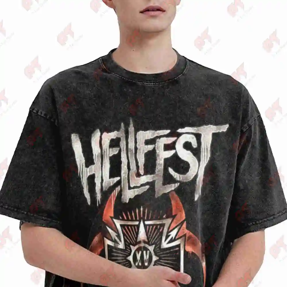 Hellfest 2020 Gothic Music Festival Vintage Washed Tee Pure Cotton T-Shirt
