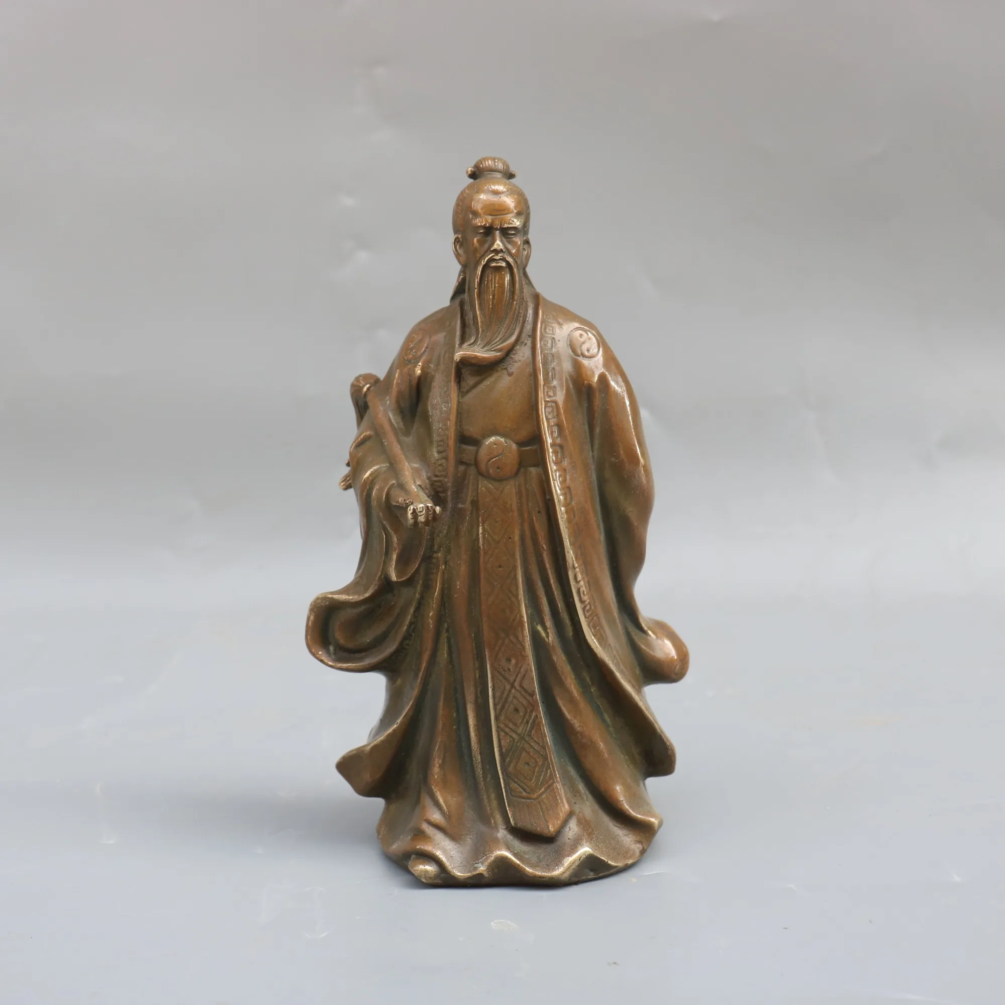Taishang Laojun Brass Figurine - Elegant Living Room Entrance Decor, Home Craft Ornament
