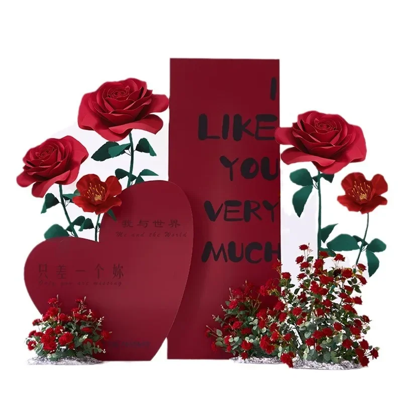 Large paper flower rose landscaping decoration shopping mall props