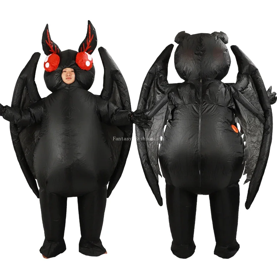 Halloween Day of the Dead Party Stage Performance Adult Cartoon Cosplay Black Bat Mothman Dress Up Inflatable Costume Props