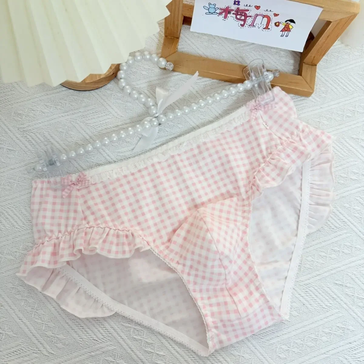 Handmade Man's Cute Sweet BF Briefs Panty Live Show Dance Costumes LGBQT Group Harajuku Plaid