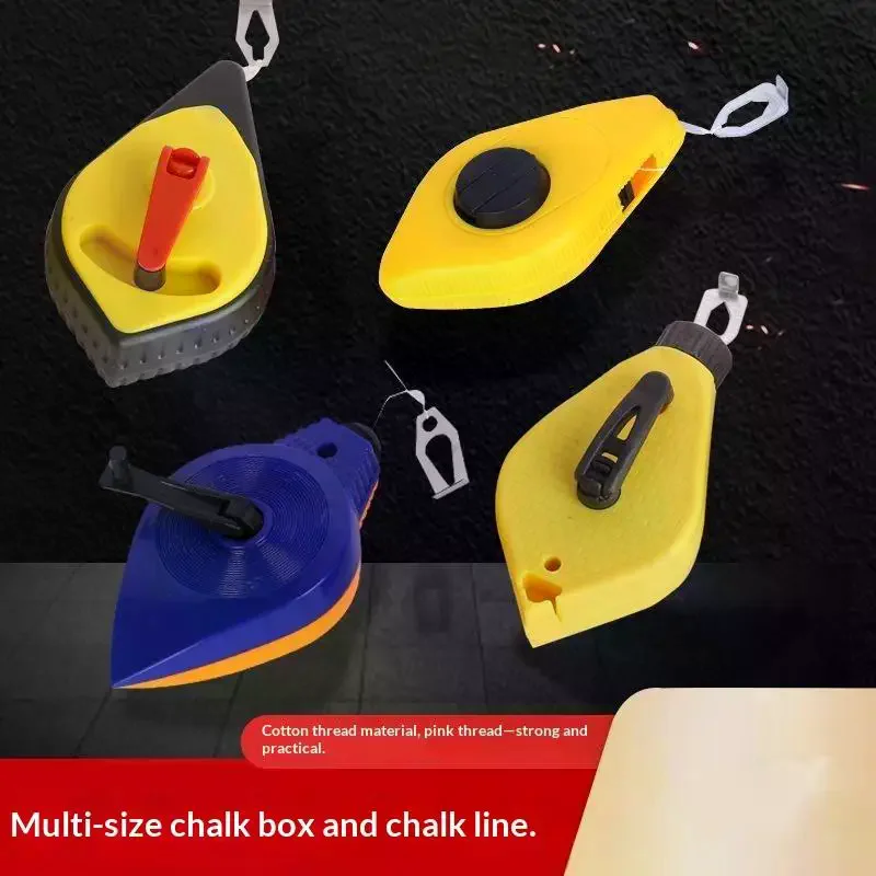 Chalk Line Reel with Wear Resistant Shell and 110g Marking Powder for Woodworking Construction Home Renovation Work Gift