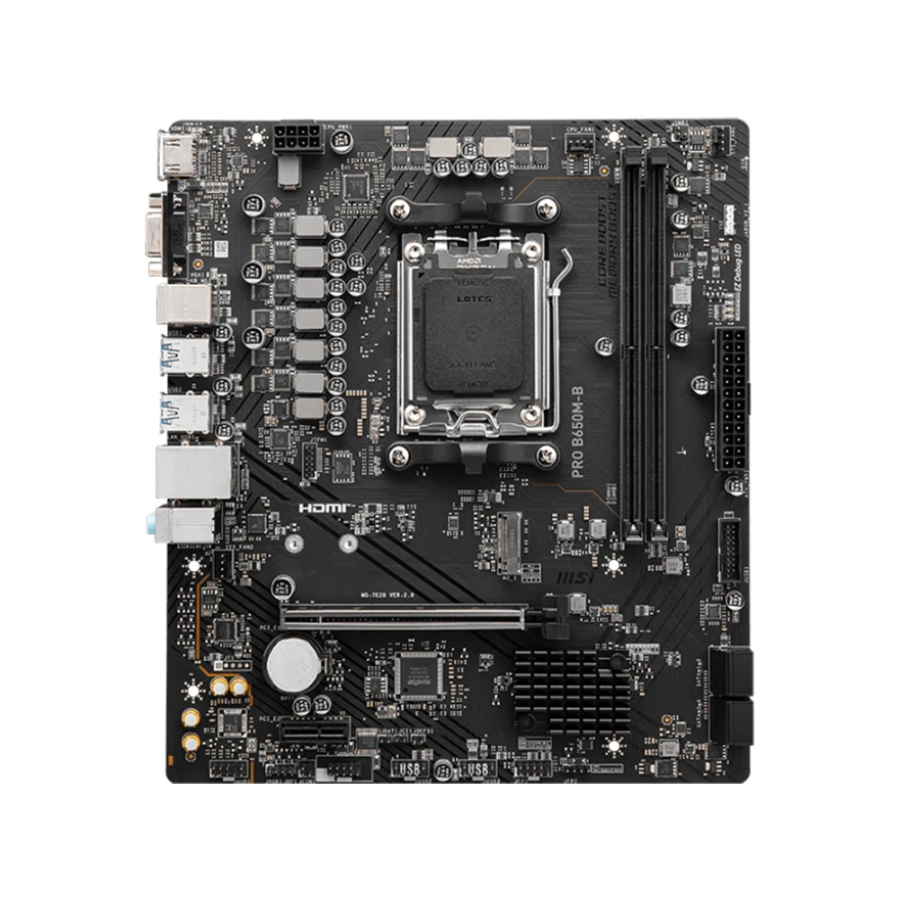 MSI PRO B650M-B Motherboard New AMD B650 128GB DDR5 6000+MHz M.2 SATA Supports AMD Ryzen ™ 7000 8000 Series Socket AM5 Mainboard