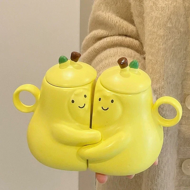 Birnen form Paare Keramik becher nie getrennt werden umarmende Birnen kaffeetassen hitze beständige Wasser becher Valentinstag Geschenke