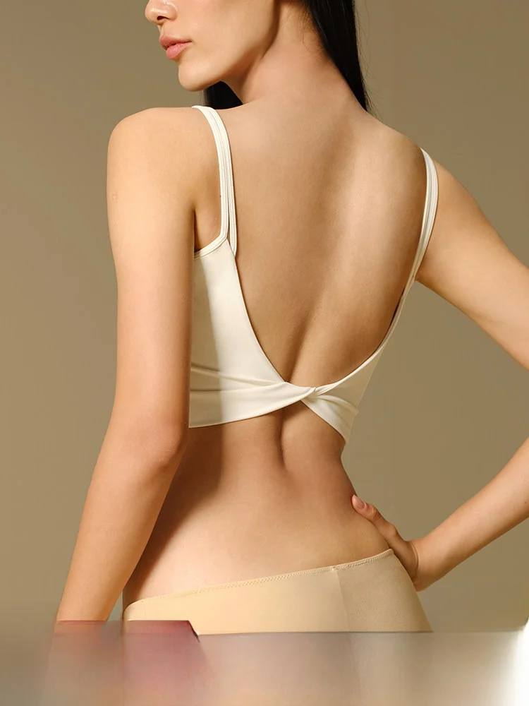 Sports Bra Pilates Fitness Tank Top Women's Strapless Bra Short Outdoor Wear Sports Underwear Casual Style No Pad Design