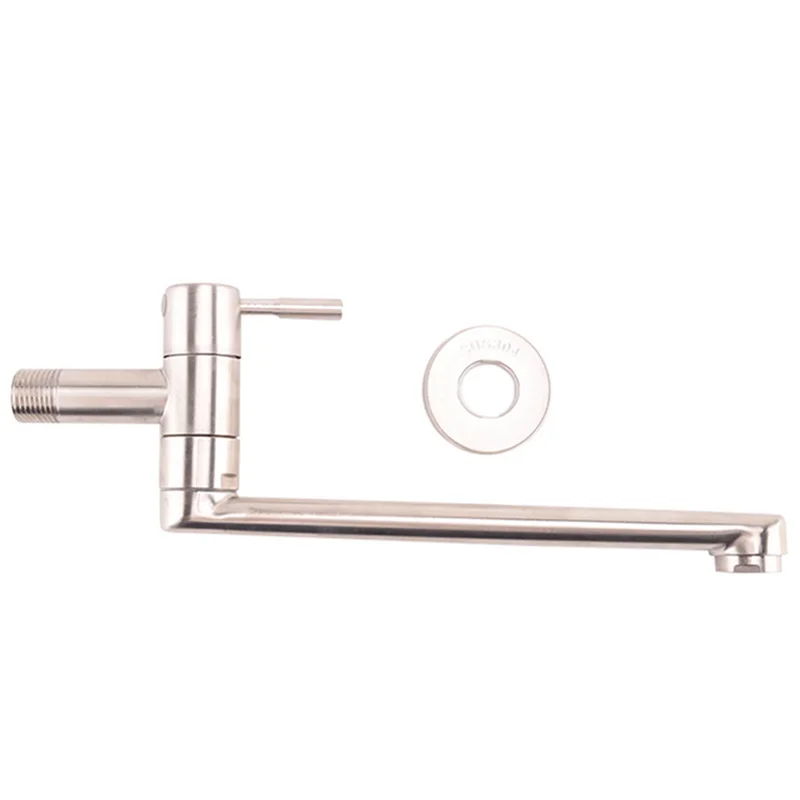 HRBAJ-4X Kitchen Faucet 180 Degree Rotation Sink Mop Pool Tap Lengthened Wall Mounted Single Cold Water Faucets