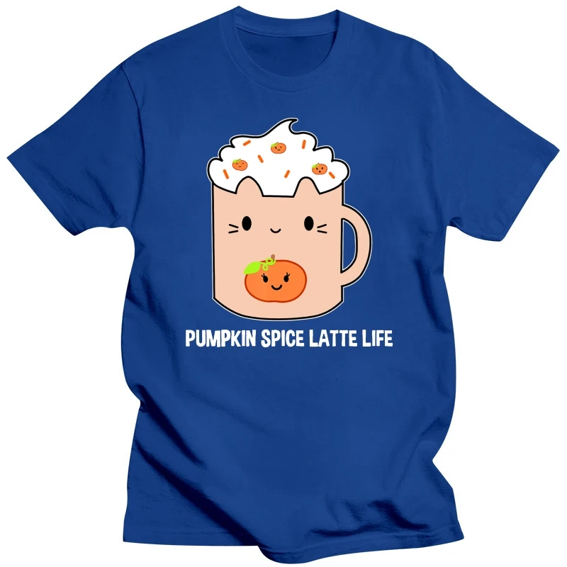 Мужская футболка Kawaii Pumpkin Spice Latte, размер M-3XL, уличная футболка