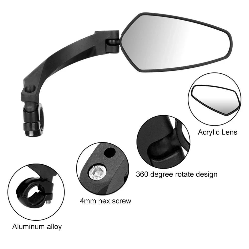 Bicycle Rearview Mirror Adjustable Left Right Mirror Motorcycle Handlebar Mirrors Bicycle Back Mirrors Bike Accessories