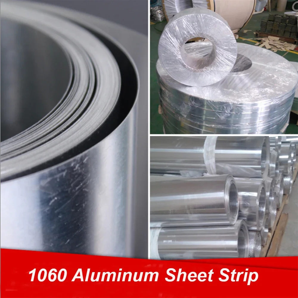 100mm width AL 1060 Aluminum Strip Aluminium Foil Thin Sheet Plate DIY Material Washer 1meter Long Wall Thickness 0.2 to 0.8mm