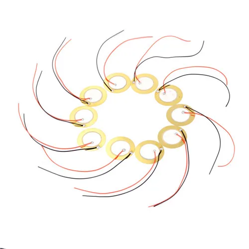 10PCS 27mm Sounder Sensor Trigger Drum Disc + wire copper Piezo Elements