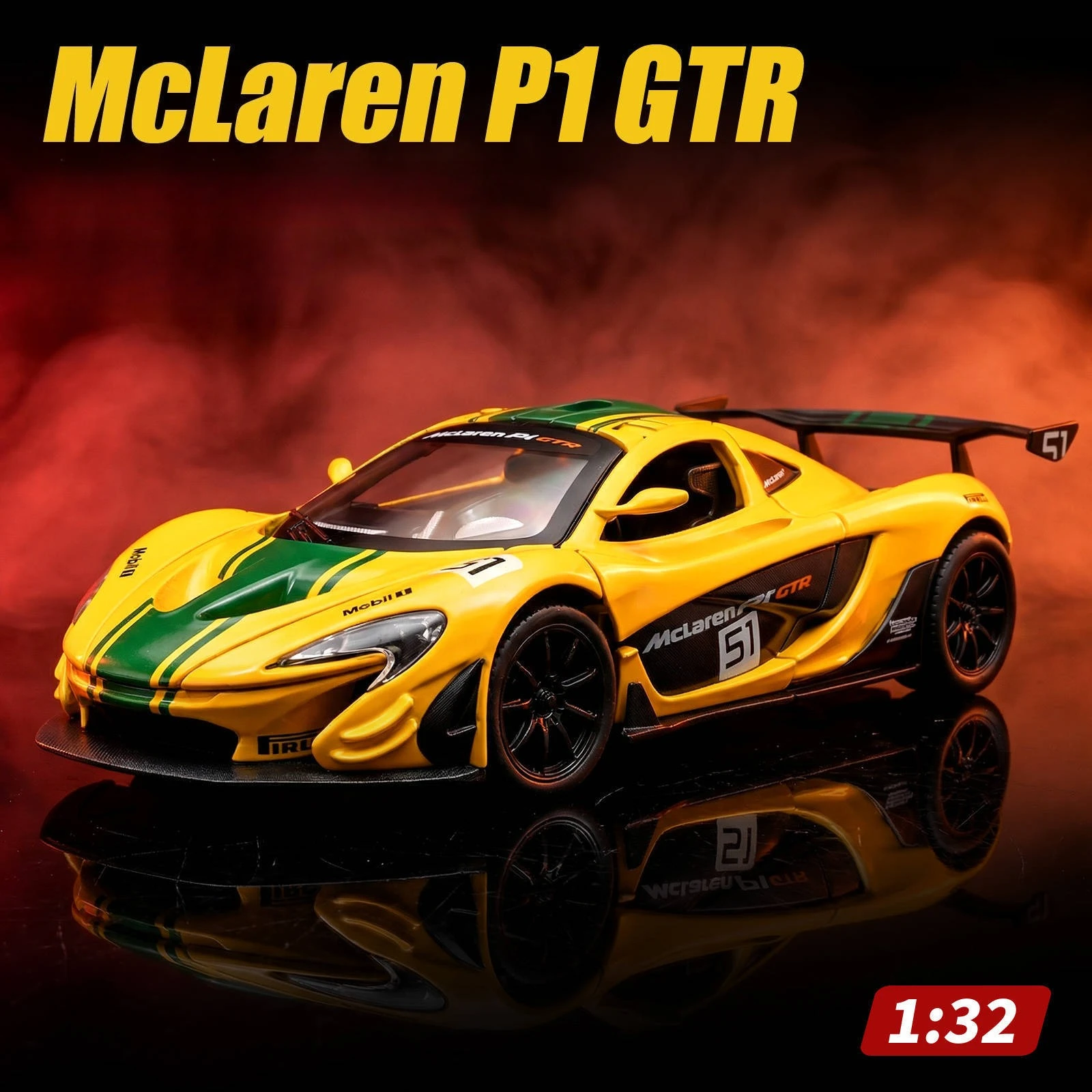 

1:32 P1 Alloy Sports Car Model Multi-Door Slide Ornament Children's Toy Gift Diecast Alloy Car Model Collectible