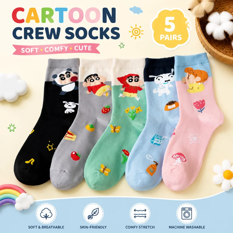 5-pares-de-meias-de-algodao-kawaii-com-estampa-do-anime-crayon-shin-chan-para-mulheres-meias-coloridas-casuais-com-estetica-dopamina