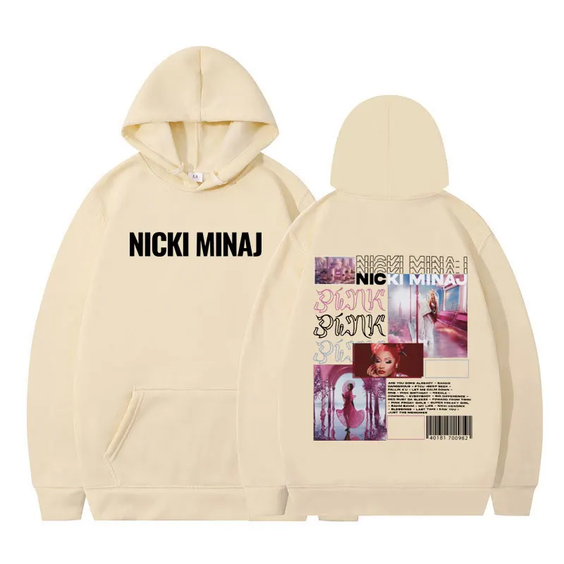 مغني الراب نيكي ميناج الوردي الجمعة 2 ألبوم الموسيقى خمر الجرافيك هوديي الرجال النساء بلوزات الموضة الصوف البلوفرات غير رسمية القمم #6